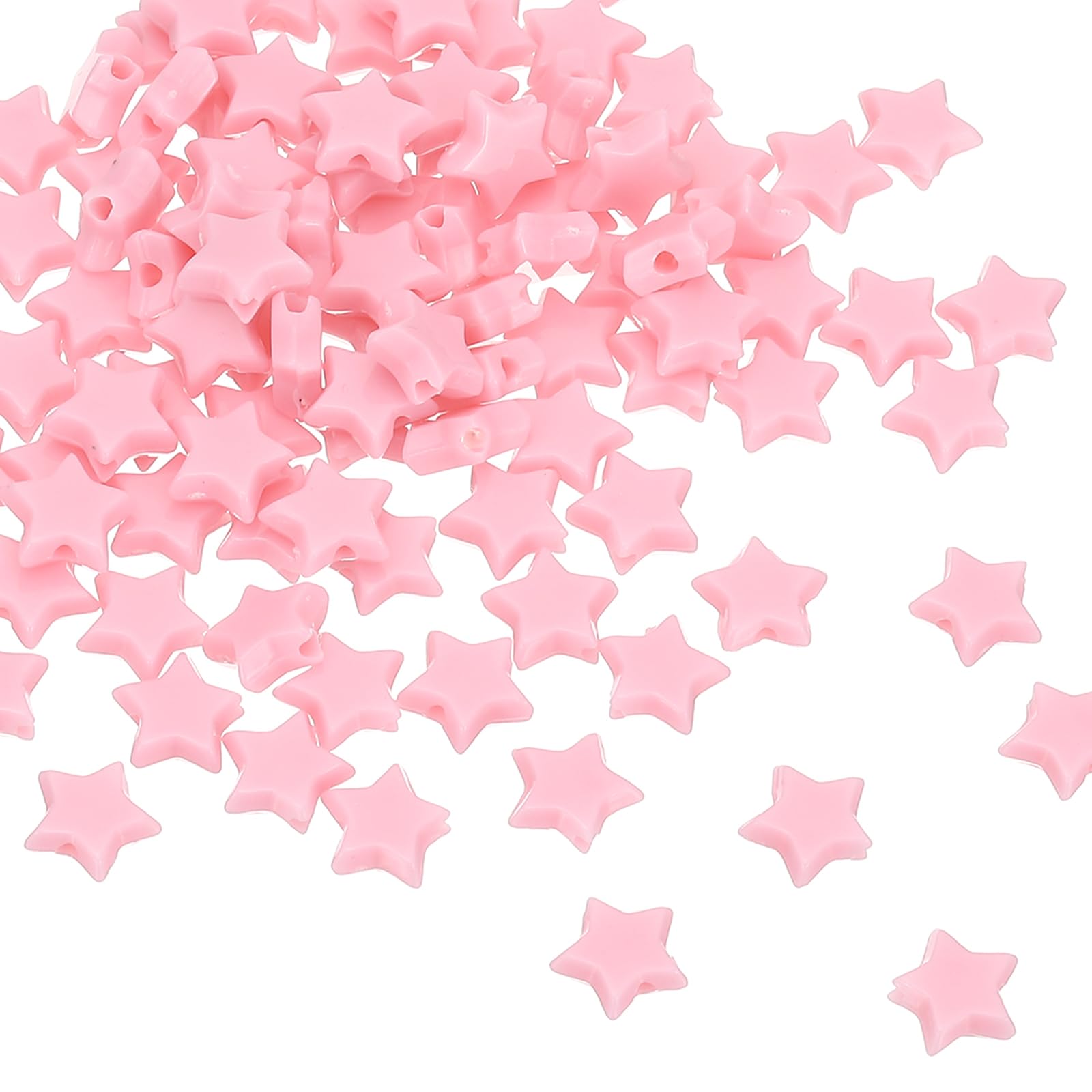 PATIKIL Acrylic Star Beads, 200 Pcs Star Shape Friendship Crafting Bead Spacer Loose Beads Large Hole for DIY Art Craft Decoration, Pink