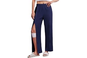 Deyeek Women's Tear Away Pants with Pockets Easy Access Adaptive Pants Post Hip Knee Leg Surgery Breakaway Lounge Sweatpants