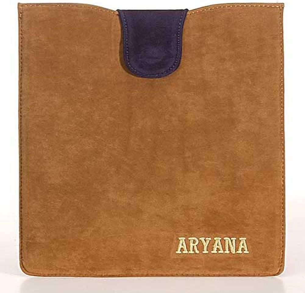 Aryana Chic Basic Brown Suede Flap Closure Essential Laptop Case
