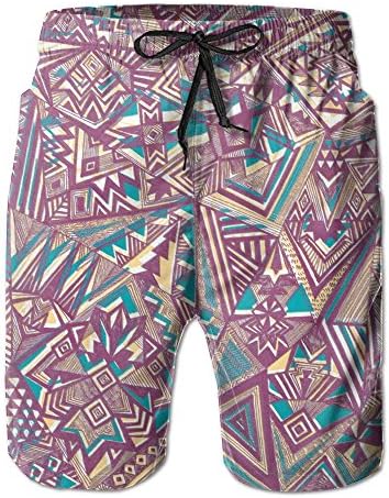 Men's Cool Geometric Art Painting Fashion Quick Dry Beach Shorts Swim Trunks
