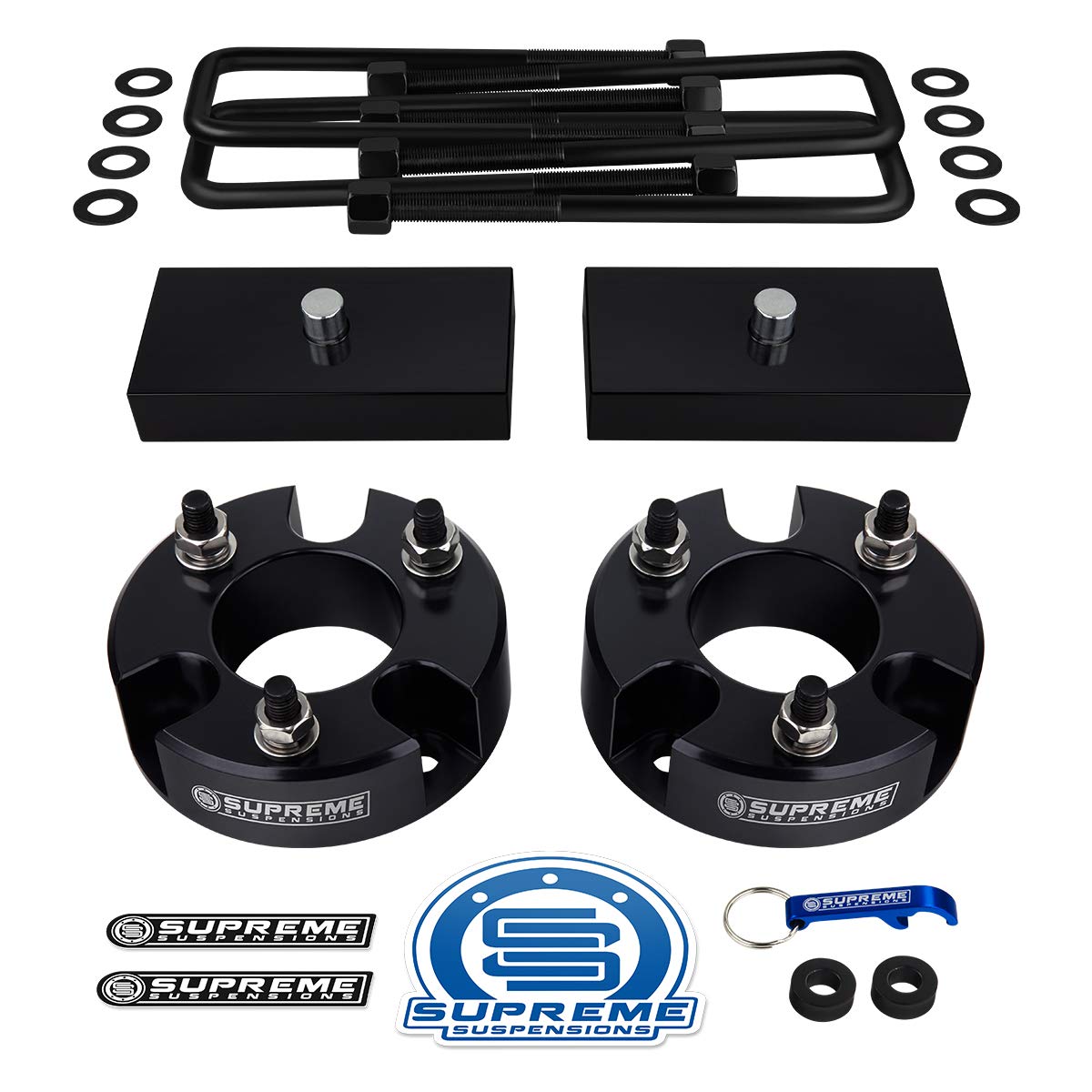 U Bolts Bend Square Blocks Rear 2 Spacers Strut Front 3 Equator Suzuki 09 12 And Frontier Nissan 05 19 For Kit Lift Full Suspensions Supreme 2wd Black 4wd Body Lift Kits