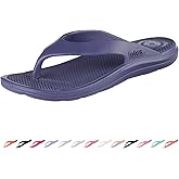 totes Women's Everywear Ara Thong Sandal, Navy Blue, 9