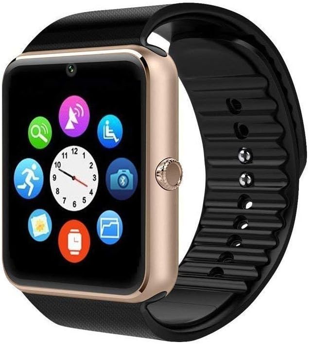 Smartwatch GT08 Bluetooth Smart Watch， Touch Screen Smartwatch Phone with SIM Card Slot Camera Pedometer Sport Tracker for Android Smartphones (Rose Gold)