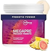 Microbiome Labs MegaPre Prebiotic Fiber Powder for Women, Men &amp; Kids - Pineapple Orange Guava Prebiotic Fiber Supplement Powder with Clinically Tested Oligosaccharides for Microbial Support (5.1 Oz)