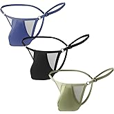 Mens T-Back Thongs Sexy Low Rise G String Briefs Bulge Pouch Underwear Y Back Sexy gray Lingerie tanga hombre bugle For Male