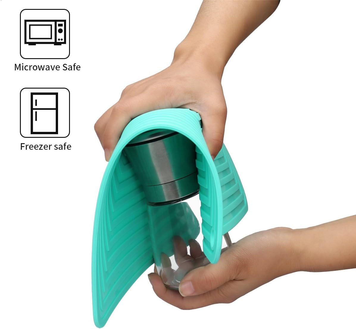 2 Pack Large Silicone Trivet Mats/Hot Pads,Pot Holder,9"x12" Non Slip Flexible Durable Heat Resistant Pot Coaster Kitchen Table Countertop Mats (Cyan) - Image 4