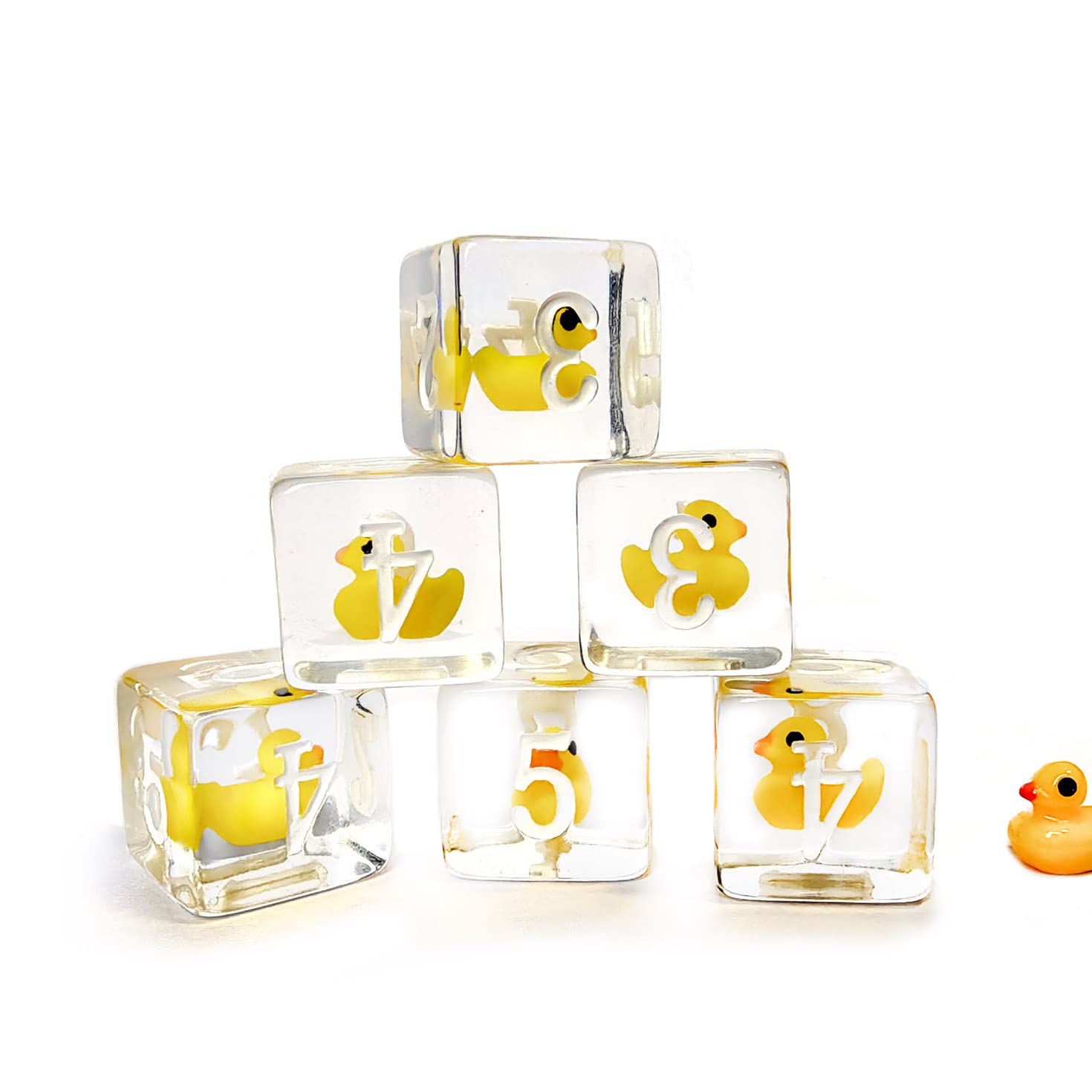 Bescon Yellow Duck 6 sides Dice set 6pcs set in Brick Box, 16MM Yellew Duck D6 6pcs — image 1
