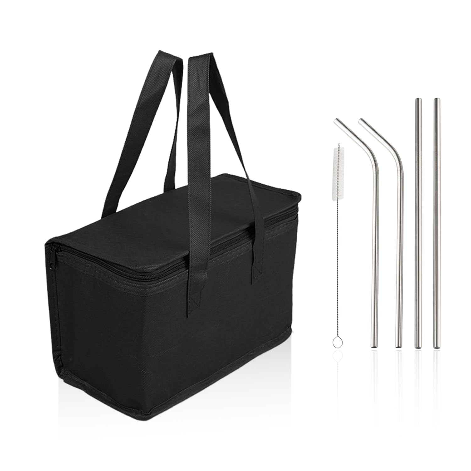 WUFGWBD 1 Insulated Lunch Bag, 1 Stainless Steel Set, Cool Bag Lunch Box, Leak-Proof Lunch Bag, Lunch Cooler Bag