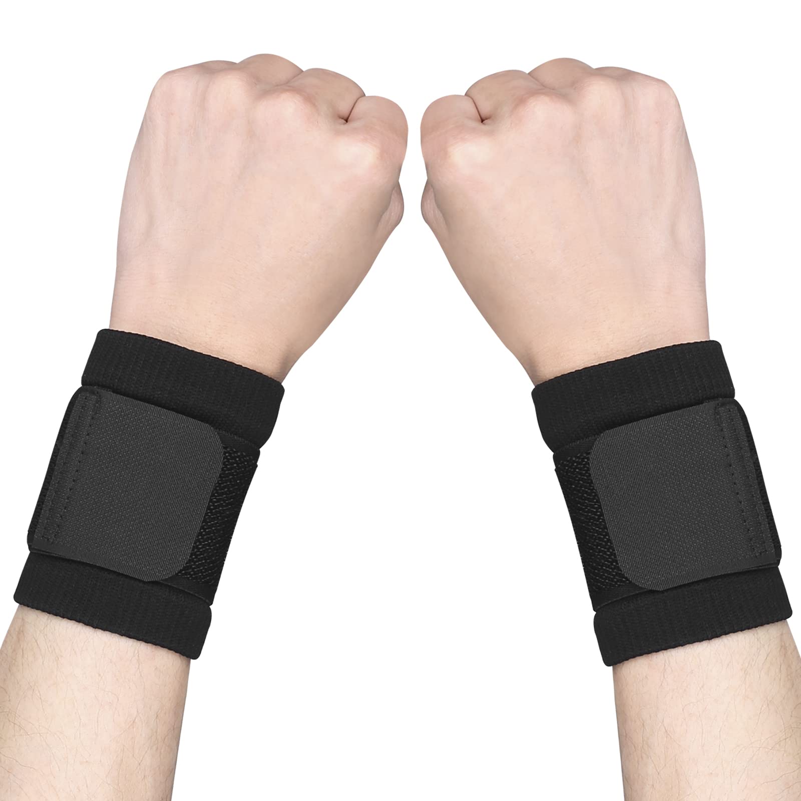 Yasdyri Wrist Supports Adjustable 2 Pack Wrist brace Compression Wrist Strap for Tendonitis, Arthritis, Sports Injuries, Wrist Pain Relief, Working, yping, Cycling, Yoga for Women and Men (Black, M)