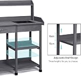 Yaheetech Garden Potting Table Wood Bench with Removable Sink & Shelves view 5