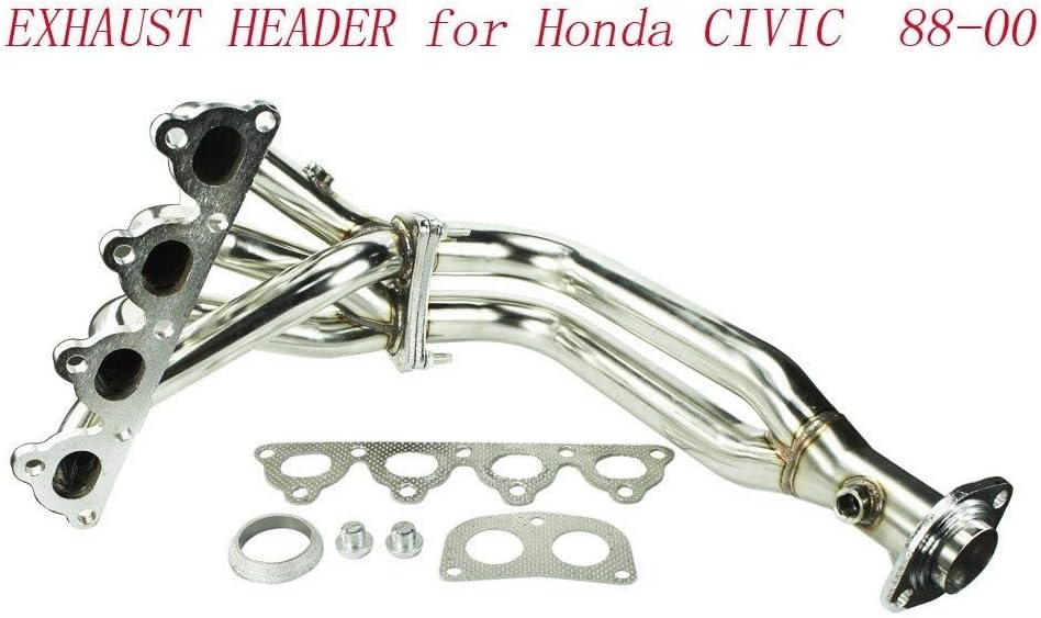 DONXIANFENG Stainless Steel Piping Header Manifold Exhaust Exhaust Header Fit Honda Civic 88-00 Eg Ef Ek Em