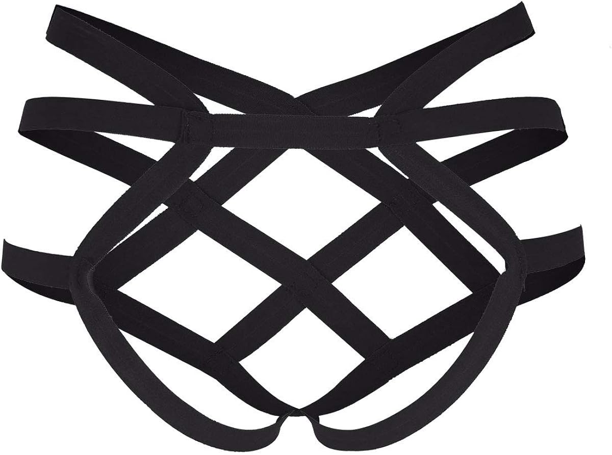 Freebily Women Lingerie Strappy Tanga Panties Thong Underwear Width Cage Briefs: Clothing