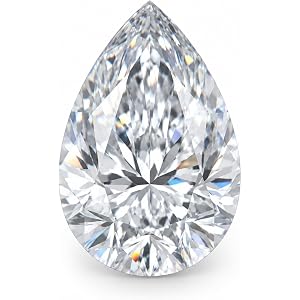 0.5–8 Carat Pear Cut Moissanite Loose Stone, D Color VVS1 Clarity Lab Grown Simulated Diamond Gemstone with GRA Certificate f