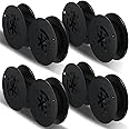 4 Pairs Universal Typewriter Ribbon Twin Spool Typewriter Ribbon Vintage Typewriter Ribbon, 1/2" Cloth for Most Typewriter (Black)