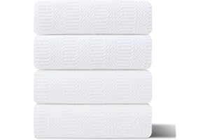 FERDILAN 4 Piece Oversized Bath Towels Set 35x70 Inches, White Extra Large Soft Bath Sheet Chair Towels 600 GSM Highly Absorbent Quick Dry Towels Set for Bathroom Hotel Spa