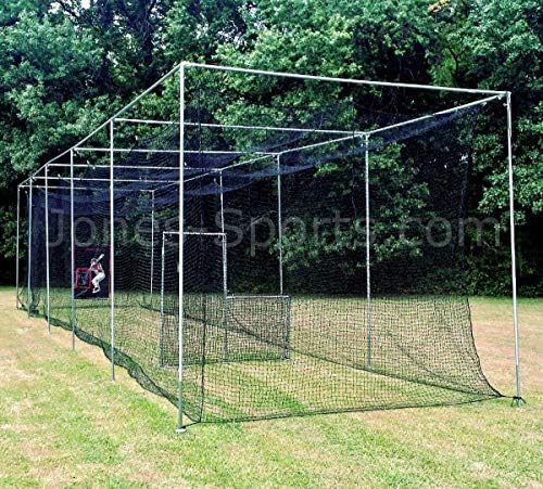 Jones Sports 10' X 12' X ? 60PLY Heavy Duty #42 HDPE Batting CAGE with Frame KIT for Baseball, Softball, Backyard Sports