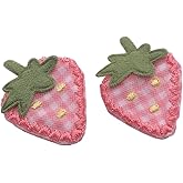 2Pcs Fabric Strawberry Hair Clips for Women Girls Sweet Hairpins Pink Barrettes Duckbill Hair Accessories, Hair Clips