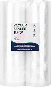 Nuovoware 8.7" x 25' Vacuum Sealer Bags Rolls, [2 Pack] Commercial Grade Kitchen Food Storage Saver Compatible with Food Saver and Sous Vide Bags (50 Feet Total) - Clear