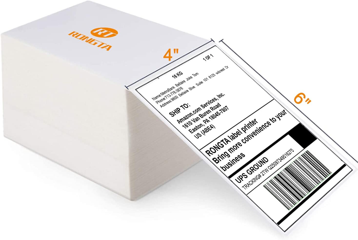 Rongta Thermal Label Printer 4x6 Shipping Label Printer for Small Business Commercial Grade Direct High Speed Compatible with Etsy, Ebay,FedEx,UPS,Shopify, USPS Etc (500PCS 4x6 Thermal Label): Electronics