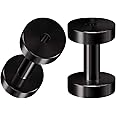 BIG GAUGES Pair of 316L Surgical Steel Black Anodized Screw-fit Piercing Jewelry Ear Stretching Lobe Plugs flesh Tunnel Earring