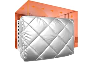 PEACHBASKET Anti-fall Thickened Window Air Conditioner Cover Inside 【Silver】- Windproof Waterproof Insulated - Universal Window AC Unit Cover For Indoor(M-18.8*14.2*3in)