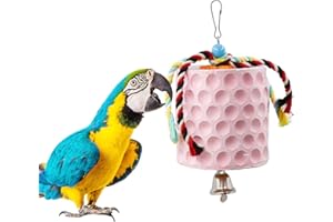 OOOCT Extra Large Bird Chewing Toy, Parrot Beak Grinding Calcium Stone with Bells, Bird Cage Accessories, Cage Toys for Cockatiel Parakeet Parrot Budgies Rat Hamster Chinchilla Rabbit Bunny African Grey