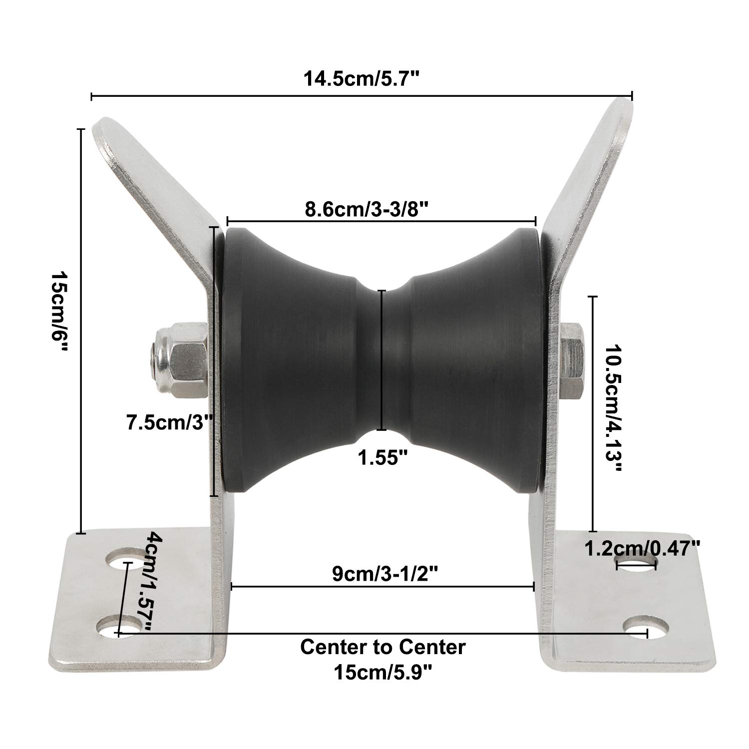 Platform Bow Roller Stainless Steel Boat Anchor Roller 6 inch Height