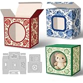 DELORIGIN 3D Product Display Box Metal Cutting Dies Gift Box Die Cuts Carbon Steel Stencils Scrapbooking Embossing Template for Greeting Invitation Card Making Festival Birthday Party Gift Package