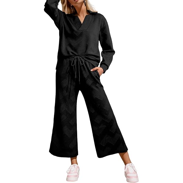 Conjunto De Sudadera Y Pantalón Ancho Para Mujer - 2 Piezas, Algodón Cómodo, Estilo Casual - Zontroldy