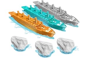 SANDS ORIGINAL PRODUCTS 3 Pack GoldenTanic, DiamondTanic, SilverTanic, Boat And Pool Toy By TitanicToyCo, RMS Titanic Toys For Kids, Historically Accurate Titanic Toy, Titanic Ship, Titanic Cake Topper, Titanic Figurine