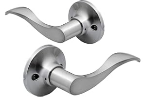 Berlin Modisch Dummy Lever Door Handle [Pack of Two] for Closets with a Satin Nickel Finish, Single Side, Non-Turning Pull Only Classic Series