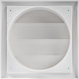 Repa Market White 6in Exhaust Hood Vent with Shutters Flange Mesh view 7
