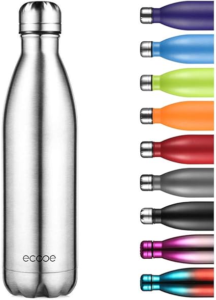 Ecooe Thermosflasche 750ml Doppelwandig Trinkflasche Edelstahl Wasserflasche Vakuum Isolierflasche Silber Amazon De Kuche Haushalt