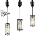 SKIVTGLAMP L-Type Track Pendant Lights - Retro Industrial Black Iron Lampshade, 3ft Drop Length