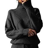 Kemanl Sweaters for Women Fall Winter Turtleneck Long Sleeve Casual Loose Pullover Chunky Sweater Plus Size