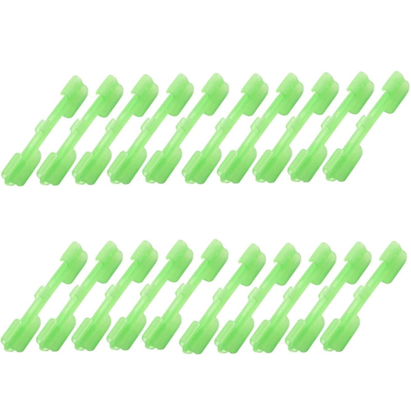 20 Pcs Fluorescent Rod Tip Light Holder Night Fishing Clip on Fluorescent Glow Sticks Connectors Line Spooling Accessories for Fishing, M