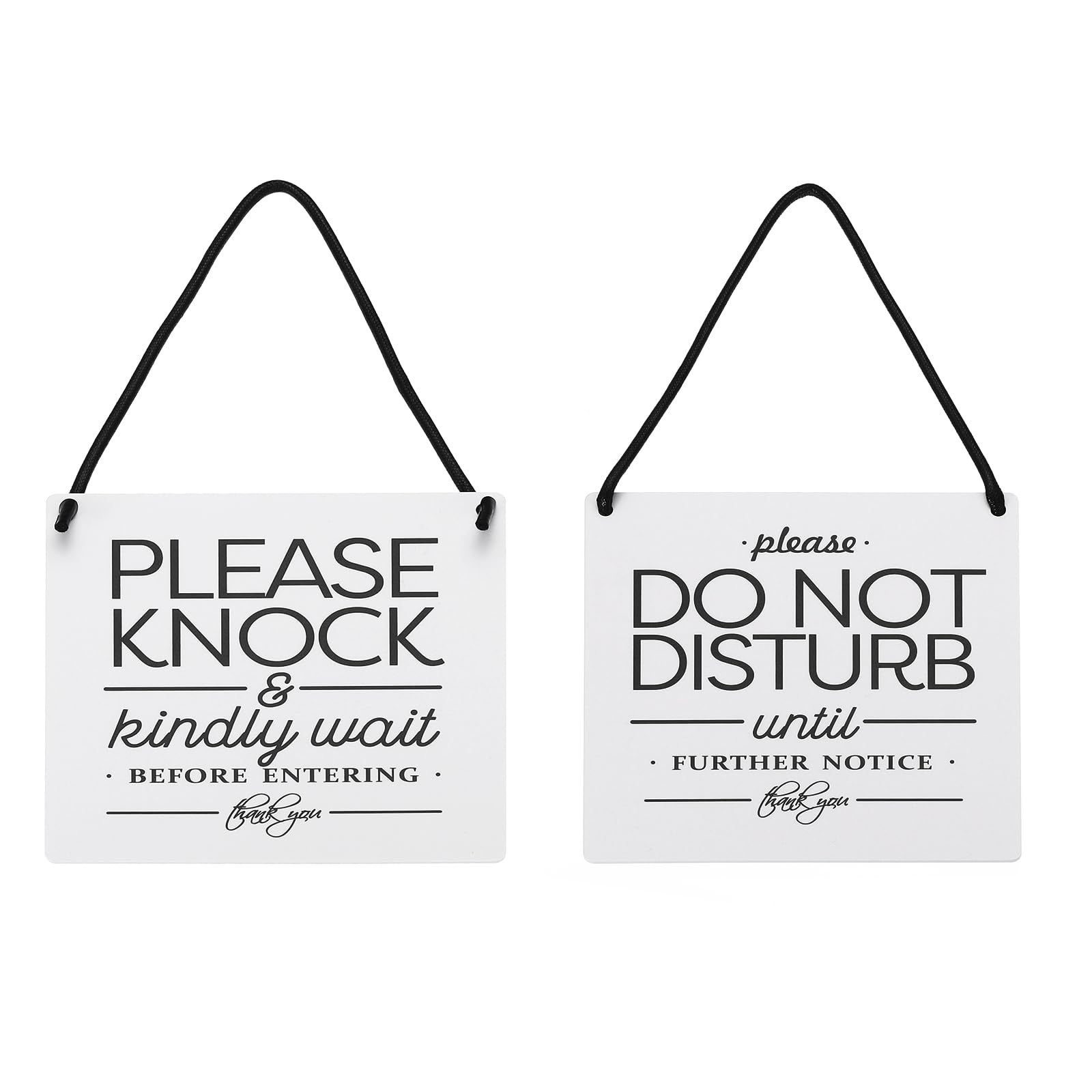 PATIKIL Do Not Disturb Door Hanger Sign, PVC Double Sided Reversible Do Not Disturb and Please Knock Door Sign Decor for Office, Meeting, Session, Home, Recording, White, 6" x 6"