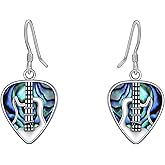 CUPENDA Artist Jewelry Sterling Silver Book/Guitar/Music Note/Paint Palette Earrings Leverback Drop Earrings Artist Music Jewelry for Women