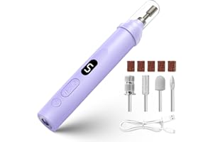 Droyek Electric Nail Drill Machine Handheld Flat Light 2-in-1 for Beginners Acrylic Gel Nails Manicure Pedicure Polishing Shape Tool with 8 Bits Gel Nails and Home Salon Use