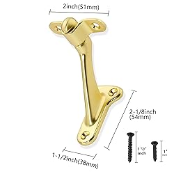 ZAUYX 5 Pack 3 Inch Hand Rail Bracket Polished