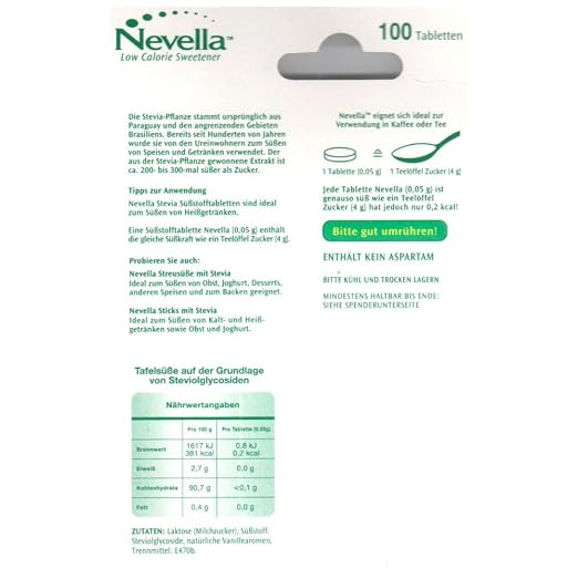 Nevella Tabletten Tafelsusse Mit Stevia 100 Tabs Amazon De