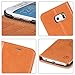 SHIELDON Leather Slim Fit Wallet Case with Stand Function, Credit Card Compartments and Magnetic Flap for Samsung Galaxy S6 Edge, Brown
