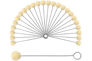 BCOATH 40pcs Long Handle Wool Daubers Leather Dye Applicators for Leathercraft DIY Projects Wool Ball Brush