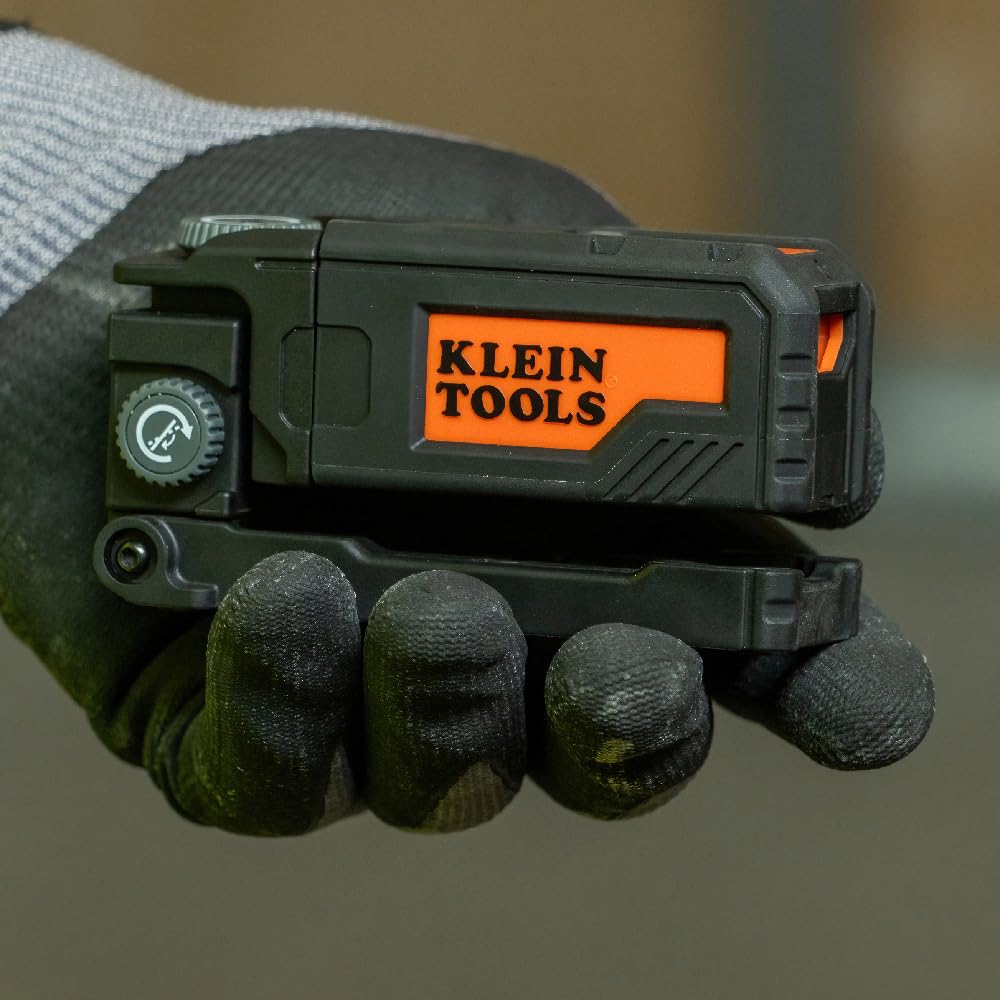 KLEIN TOOLS 93PTL Magnetic Pocket Laser Level, Bright Red Leveling and Alignment Tool, 3 Bubble Vials, 360-Degree Wall Attachment, Picture Hanging