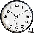 OCEST Wall Clock 12Inch Auto DST - Analog Wi-Fi Wall Clock - Sets Automatically - Easy to Read - Silent Battery Operated for Living Room Bedroom Office