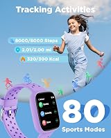 Brave 2 Kids Smart Watch 1.8 inch Pedometer Heart Rate IP68 Lilac view 3