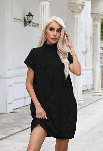 Mini Dress Short Black Sweater Dress Mini Dress Winter Outfits