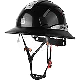 UM ULTRAMAXX Full Brim Hard Hat with Built-in Visor, ANSI Z89.1 OSHA Approved Construction Safety Helmet with Chin Strap for Men Women