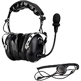 Retevis Noise Reduction Walkie Talkie Headset,Elastic Metal Bracket Racing Headset,for RT21 RT68 RA89, Compatible with Baofeng UV-5R 5RM Pxton PX-777S Radio,Two Way Radio Headset with Mic(1 Pack)