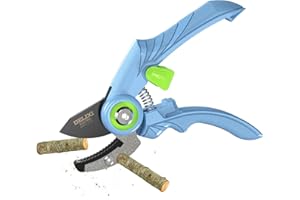 DELIXI Small Garden Scissors for Gardening, Lightweight Hand Pruning Shears for Women, Sharp Stainless Steel Blade Mini Garden Clippers for Plants, Flowers [Ergonomic Soft Grip][Safety Lock]